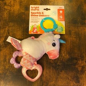 Bright Starts Sparkle & Shine Unicorn On-The-Go Baby Toy Rattle NEW